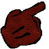 a gloved hand pointing